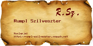 Rumpl Szilveszter névjegykártya